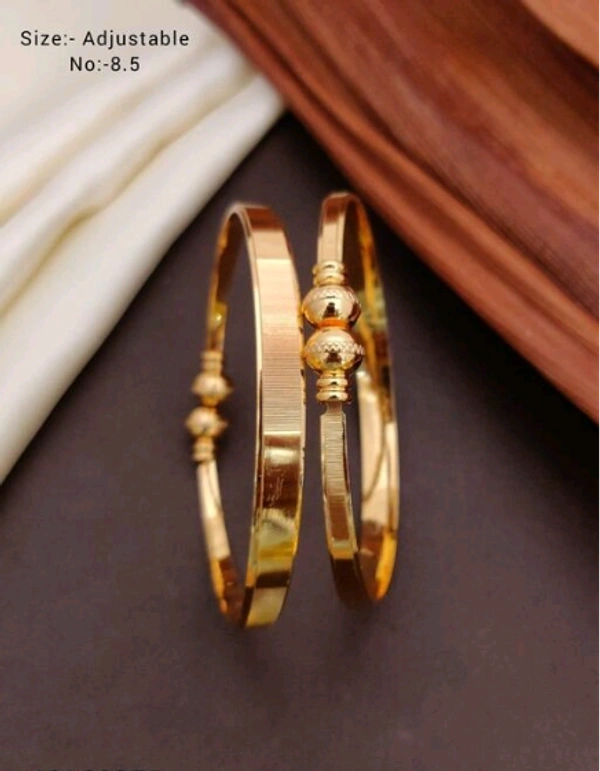  Gold Platted  Brass &Copper  Arificial Bangles -  Free Size, Gold , Metal/Brass, Bangle Set, Multipack 1